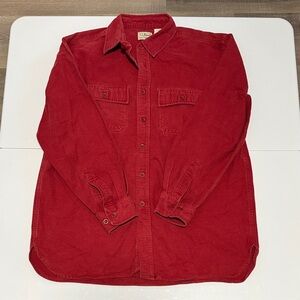LL Bean Mens Chamois Flannel Button Up Long Sleeve Shirt